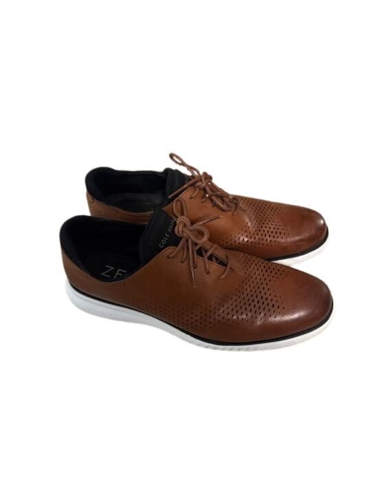 Cole Haan Men\'s 2.ZERØGRAND Laser Wingtip Tan Perforated Leather Lace-Up Oxfords main image 4